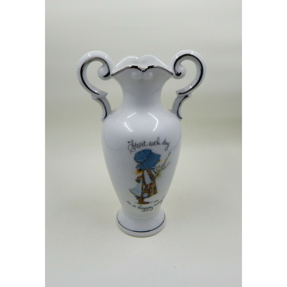 Holly Hobby Porcelain Bud Vase Start Each Day in a Happy Way 1972 Japan - Picture 1 of 6